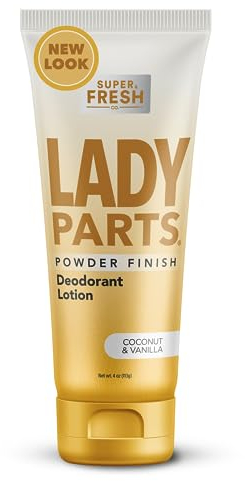 Lady Parts Feminine Hygiene Body POWDER Deodorant Lotion For Breasts, Private Parts, Crotch & Inner Thigh to Stop Odor & Friction - Aluminum Free Deodorant For Women - CocoVanilla Scent - 4oz
