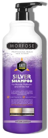 Morfose Silver Shampoo 1000 ml – Anti-Gelbstich Shampoo für blondes, graues & silbernes Haar – Professionelle Pflege & Farbschutz