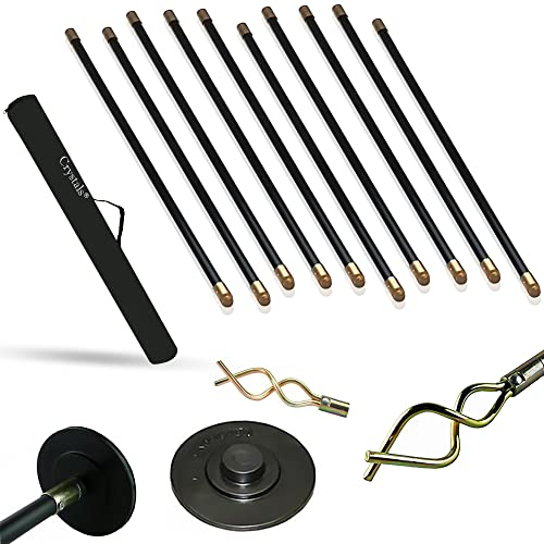 12 Pcs Drain RODS Set Professional Heavy Duty Unblock Plunger Double Worm Screw 9M Unblocked Drainage Pipes Cleaning Gutter Road Unblocker with Carry Bag