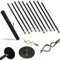 12 Pcs Drain RODS Set Professional Heavy Duty Unblock Plunger Double Worm Screw 9M Unblocked Drainage Pipes Cleaning Gutter Road Unblocker with Carry Bag