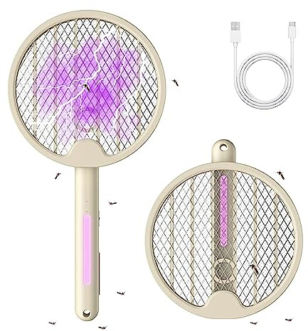 MAGIC SELECT Racchetta Zanzare Elettrico Pieghevole con modalità Automatica UV. Scacciamosche Elettrico con Scarica da 3000V e Batteria 1200Mah. modalità Intelligente.