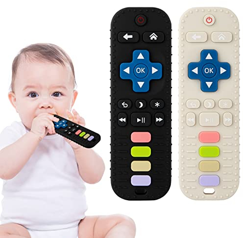 Cuibilyer 2Pack Silikon Baby Zahnen Spielzeug für Kleinkinder 6-12 Monate, Relief Beruhigen Babys Gummi Set,BPA Frei/Gefrierbar/Geschirrspüler Babys Beißspielzeug für Babys 0-6 Monate
