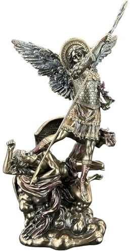 57 SPECIAL REPLICAS skulptur dekoration ST. Michael står på dem bronsfigur som en gåva för vardagsrumsdekoration figurer dekoration