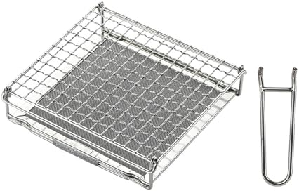 Campingmoon - Tostadora de pan plegable para camping, tostadora de gas, parrilla de barbacoa portátil de acero inoxidable 304 con tenedor de malla antiquemaduras