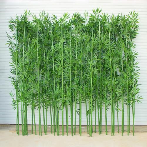 CMYUN Artificial Planta de Bambú, Decoración Interior y Exterior, Pared Verde Realista, Sin Mantenimiento, Divisor de Habitación de Privacidad, H-1m(39 3/8)