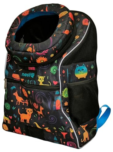 nestQ Mochila Transportín Mascotas Perro Gato hasta 3kg 43x30x20cm