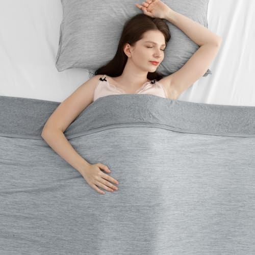 Elegear Manta de Enfriamiento de Verano 220×240 cm, Fibra de Enfriamiento Japonesa Q-MAX> 0,5 ARC-Chill 3,0, Suave Y Amigable con La Piel, Duerme Mejor con La Manta de Verano para Sofa, Cama, Gris