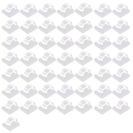 DmDoyy Kabelhalter, Indoor Outdoor Kabelclips, Kabelführung Organizer Kabelclips Selbstklebend Outdoor Kabelklemmen, 50 Stück, Transparent