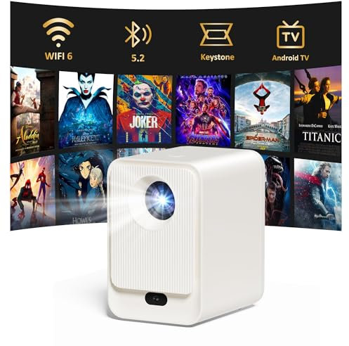 Mini Proiettore Portatile, Videoproiettore HD 1080P Supporto, Messa a Fuoco Elettrica e Zoom, LORDWIT Proiettore Esterno per Smartphone, 5G WiFi, Bluetooth, HDMI USB, Cinema a Casa​
