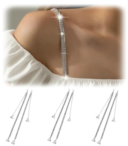 SAIIURV 6 Pièces Bretelles de Soutien-Gorge, Soutien-Gorge en Strass Brillant, réglable Ceinture de Soutien-Gorge antidérapante pour Femmes, idéal pour Les Mariages et Les événements