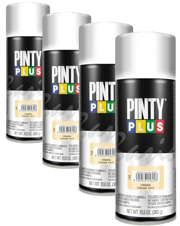 PINTY PLUS Pintura en spray BASIC 520cc Crema 1015 (Paquete de 4)
