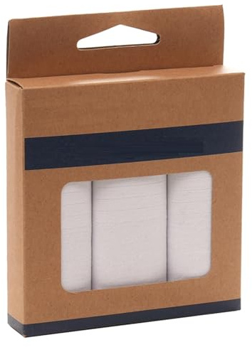 OnlyBee Pack of 3 Men’s 100% Cotton White Handkerchiefs – Classic Soft Fabric – Reusable & Washable – Presented in Gift Box