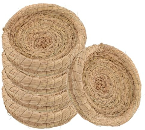GETAJGHSD Geflochtenes Strohnest 5 Stück für Hühner und Kleintiere Atmungsaktiv und Komfortabel Natürliches Brut und Legeplatz Geeignet für Garten und Kaninchenstall