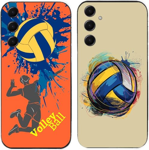 Fodral för Samsung Galaxy A27 5G, cool volleyboll tryckt hållbar nedbrytbar TPU silikongel tunn baksida telefonfodral, 2 st per paket