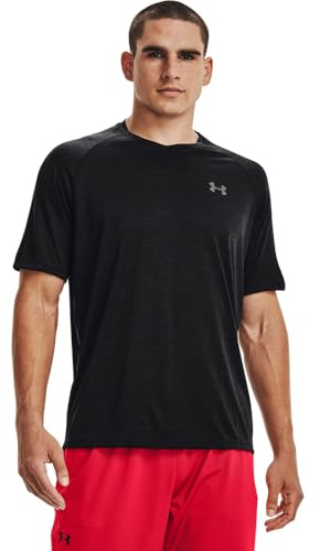 Under Armour Tech 2.0 Herren-T-Shirt, kurzärmelig, V-Ausschnitt, Schwarz, Mittel