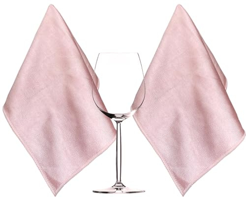 HIDMD Panni Pulizia in Microfibra, per Elettrodomestici in Acciaio Inossidabile lucidatura, Pulizia di vetri per finestre, Auto, per asciugare le stoviglie 40x60cm Confezione da 2Rosa