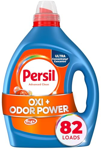Persil Advanced Clean Oxi+Odor Power, Liquid Laundry Detergent, High Efficiency (HE), Deep Stain Removal, Ultra Concentrated, 82.5 fl oz, 82 Loads