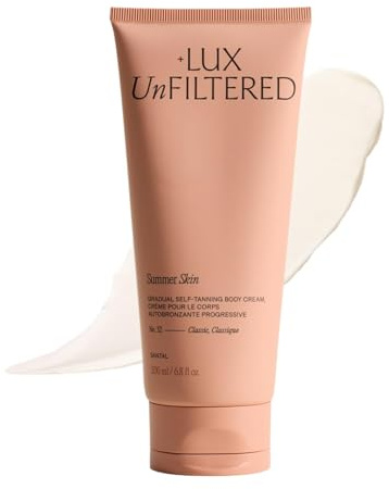 + Lux Unfiltered N°32 Summer Skin Classic Gradual Self Tanner, Hydrating Self Tanning Lotion with Shea Butter & Squalane - Non-Sticky, No Transfer, Natural-Looking - Vegan Sunless Tanner - Santal
