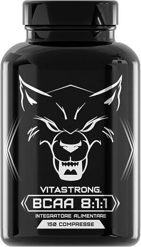 BCAA 8.1.1 Acides Aminés Essentiels 5000mg + Vitamine B6, Leucine Pure, Isoleucine, Valine, Acide Aminé à Chaîne Ramifiée, Vitamin B6, Pre Workout, Intra, Post Workout, 150 BCAA Comprimés Vitastrong
