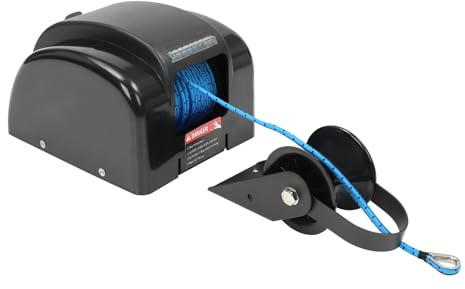 BounceyCart 45 LBS Electric Boat Anchor Winch, Saltwater Electric Anchor Winch w/Wireless Remote Control & 98.42ft of Pre-Wound Anchor Rope 12V Marine Windlass Anchor Winch