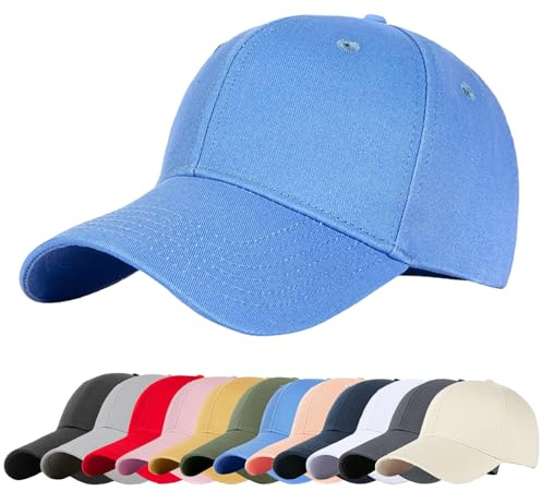 Enwokran Baseballkappe Herren Basecap Damen, Unisex Klassische Sonnenschutz Baumwolle Verstellbar Sport Mütze Atmungsaktiv für Sport Wandern Ausflug (Denim Blue)