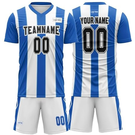 Camiseta de fútbol personalizada para campeonato de fútbol, uniforme de manga corta, cuello en V, ropa deportiva para exteriores, para hombres, niños y jóvenes, Color-21, Talla única