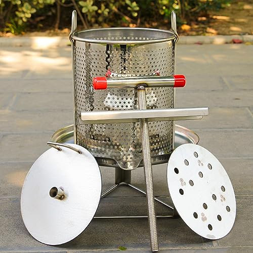 wanghaiyanBD Honigpresse aus Edelstahl, manueller Honigabscheider, manuelle Honigpresse und Wachspresse für den Haushalt, 2-in-1-Imkerei-Werkzeug, Honigextraktionsausrüstung mit 2 Filterbeuteln