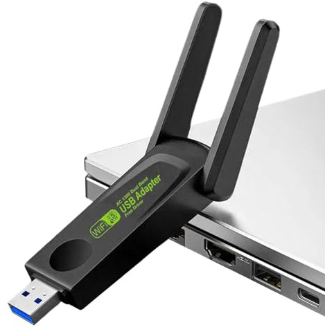 Adaptador WiFi USB para PC,Adaptador WiFi inalámbrico - Adaptador WiFi USB inalámbrico de doble banda 1300Mbps | Receptor de red USB de alta ganancia para computadora de escritorio