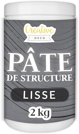 Creative Deco Modelling Paste Smooth Paste | 2 kg | Dark Grey Paste | Texture Paste Acrylic Paint Structural Paste Medium for Art Project, DIY, 3D Effect, Structure, Texture