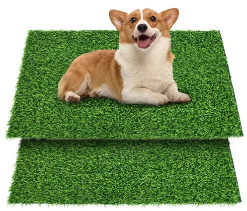 Lot de 2 toilettes pour chien - Herbe - 50 x 80 cm - Doux et - Pour l'extérieur, l'entraînement de chien, appartement, maison, balcon - Grands petits chiens