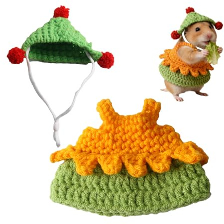 Abbigliamento Criceti - Maglioncino a Vestito con Cappuccio a Costume per Animali Domestici - Vestiti Traspiranti Piccoli Animali Domestici | Per Porcellino D'Criceto Coniglio Cincillà Riccio Gerbillo