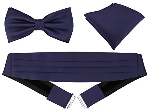 TigerTie kummerbund engångshandduk satin fluga i enfärgat Uni – skärpa bindel