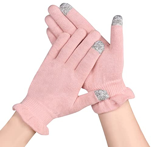 Donfri Baumwollhandschuhe Touchscreen Arbeitshandschuhe Neurodermitis Dünn Feuchtigkeitsspendende Handschuhe für Trockene Hände, Ekzeme, Schönheit (Größe M)