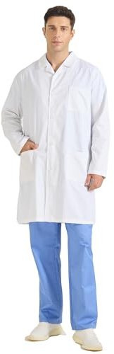 Misemiya Blouse Blanche Chimie Unisexe Cz-8167 Medical Scrubs, Blanc, XS Mixte