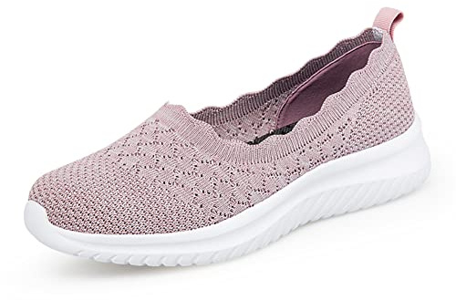 Mujer Zapatillas Deportes Resistentes al Desgaste Fitness Walking Training Shoes Zapatillas Deportivas Casual Sneakers,Rosa,37EU