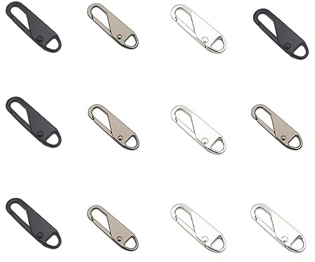 12 piezas metal tirador de cremallera deslizadores costura de ropa enganche