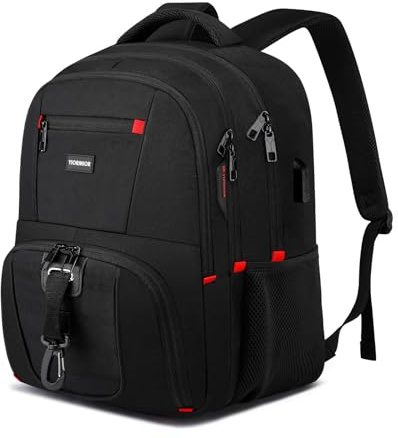 YIORMIOR Mochila escolar para hombre, mochila escolar para niños y adolescentes, mochila de trabajo, impermeable, mochila grande con USB, Negro2., 15.6 Inches, Rucksack