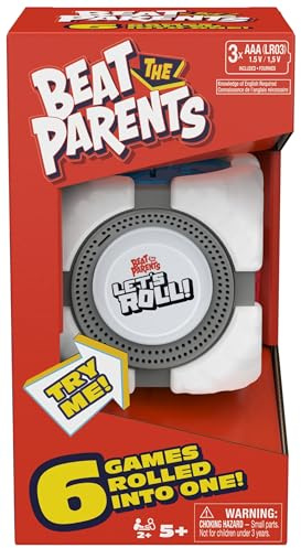 Spin Master Games, Beat the Parents: Let’s Roll!, 6-in-1 Electronic Game Cube, Fun Activity for Kids, Adults & Family Game Night, Interactive Toy, 2-6 Players, for Ages 5 & Up