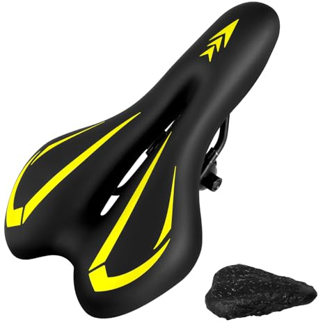MSDADA - Sillín de bicicleta de gel, sillín de bicicleta para hombres y mujeres, asiento de bicicleta impermeable, cómodo cojín suave para bicicleta de carretera, crucero, bicicleta de montaña