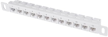 GeeekPi Panel de conexión Cat6 de 12 puertos, panel modular de montaje en rack de 0.5U con acoplador Keystone, para rack DeskPi RackMate T1/T0/T2, rack de servidor de 10 pulgadas de ancho y gabinete