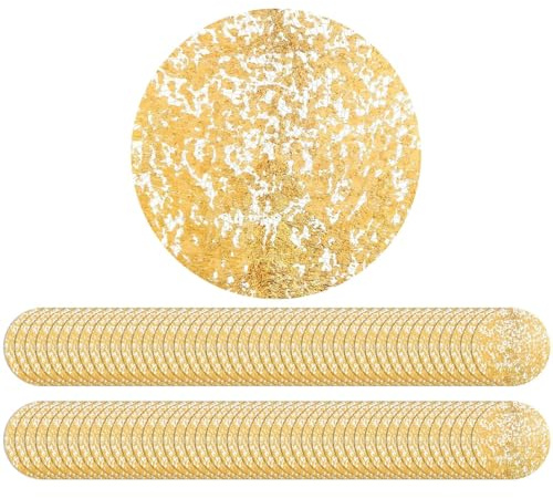 Manteles individuales dorados de 100 unidades, 33 cm, redondos, de poliéster, decoración de mesa de comedor, base de malla dorada, para bodas, cumpleaños, , hogar, gastronomía