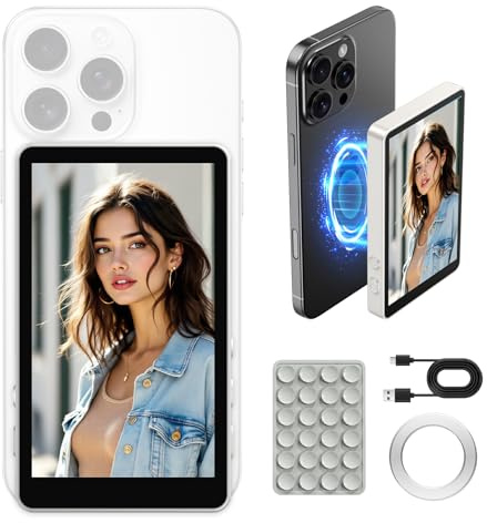 XJUGEZ Monitor Selfie Magnético 4K para Cámara Trasera de Smartphone