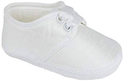 EARLY DAYS Jake Gibson Chaussures de baptême avec lacets en ruban pour bébé Fabriquées en Angleterre, Jake en ivoire, 19 EU