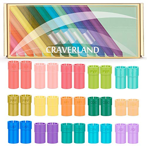 Stift Adapter Set für Cricut – Regenbogen Stifthalter, Zubehör für Cricut Explore Air/Air 2/Maker, kompatibel mit Sharpie BIC Crayola Stabilo Gelly Roll-Stiften (30 Stück)