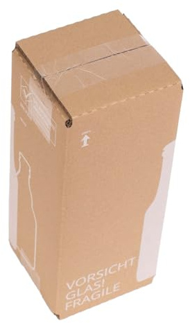 smiley pack Flaschenversandkarton Bier 0,5 Liter für 1 Flasche inklusive Einlage PTZ zertifiziert für Versand mit DHL DPD Bierflaschen Bierversandkarton Bierkarton Bierverpackung (260)