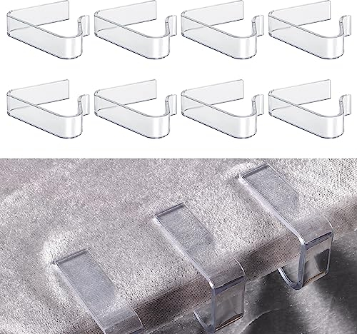 LUTER 8St Tischdeckenklammern Kunststoff, Tischdecke Clips Transparent Tischdecken Halterung für 3,6-5,6cm Dicke Tabelle Weihnachten Zuhause Hochzeitsfeier Innen- Außentische Camping