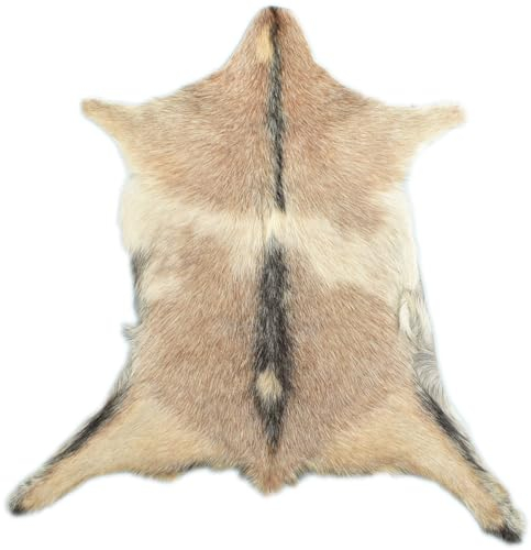 ZIEGENFELL GRAU BEIGE CA. 80 x 60 cm DEKO Fell VON KUHFELLE ONLINE