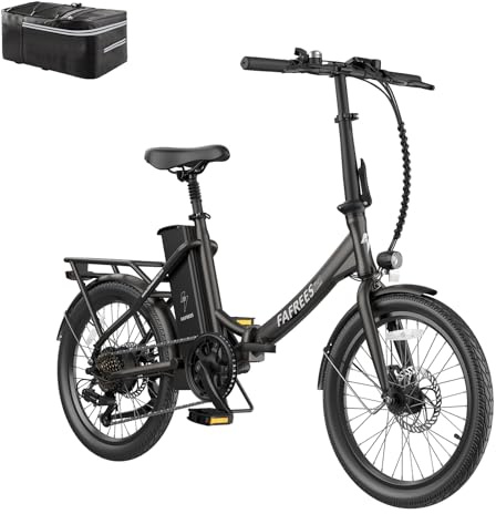 Fafrees [Officiell F20 Lasting E-Bike män 20 tum med batteri 36 V 18,2 Ah till 120 km, elcykel kvinnor 250 W, Ebike mountainbike 25 KM/H, E hopfällbar cykel vuxna 120 kg promenadhjälp