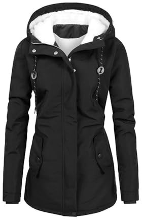 Manteau Femme Hiver Grande Taille Manteau Femme Hiver Chaud Doudoune Longue Parka Fourrure Femme Parka Femme Impermeable Anorak Femme avec Capuche Doudoune+Femme+Grande+Taille Noir L