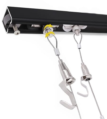kit per appendere i quadri Galleria D'arte Montaggio A Soffitto E A Parete Kit Per Appendere Quadri, Binario Per Esposizione Foto Corde In Acciaio Per Biblioteche/musei/scuole(Wall mount,2.5m/8.2ft Ca